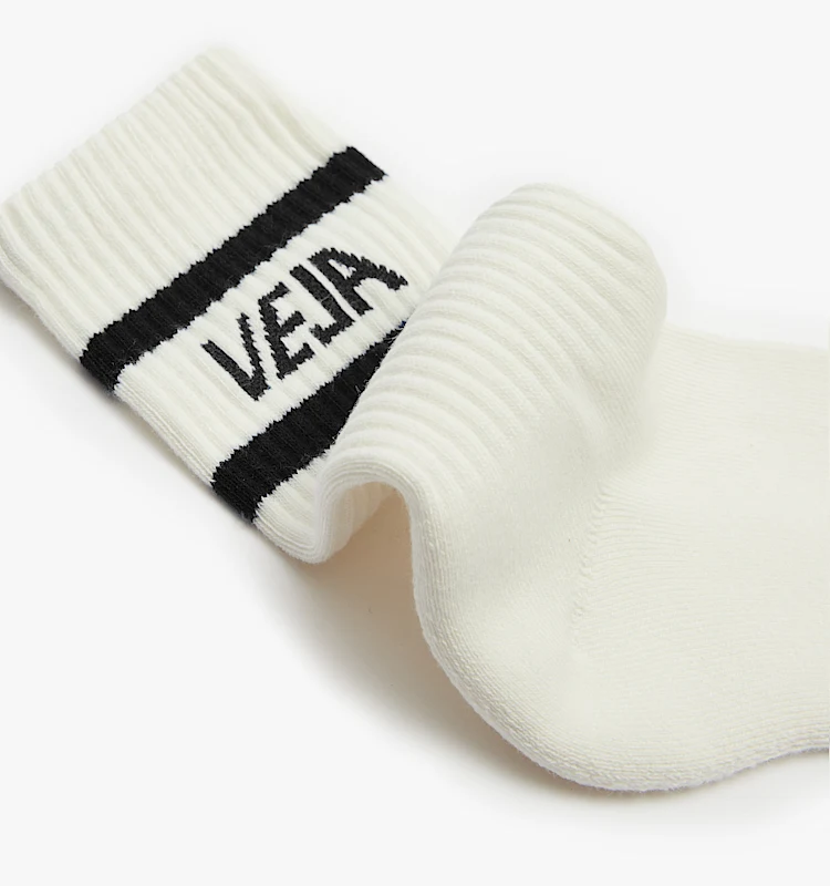 CHAUSSETTES ICONIC COTTON WHITE BLACK 2