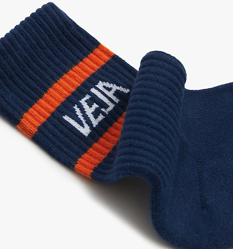 CHAUSSETTES ICONIC COTTON BLUE WHITE ORANGE 2